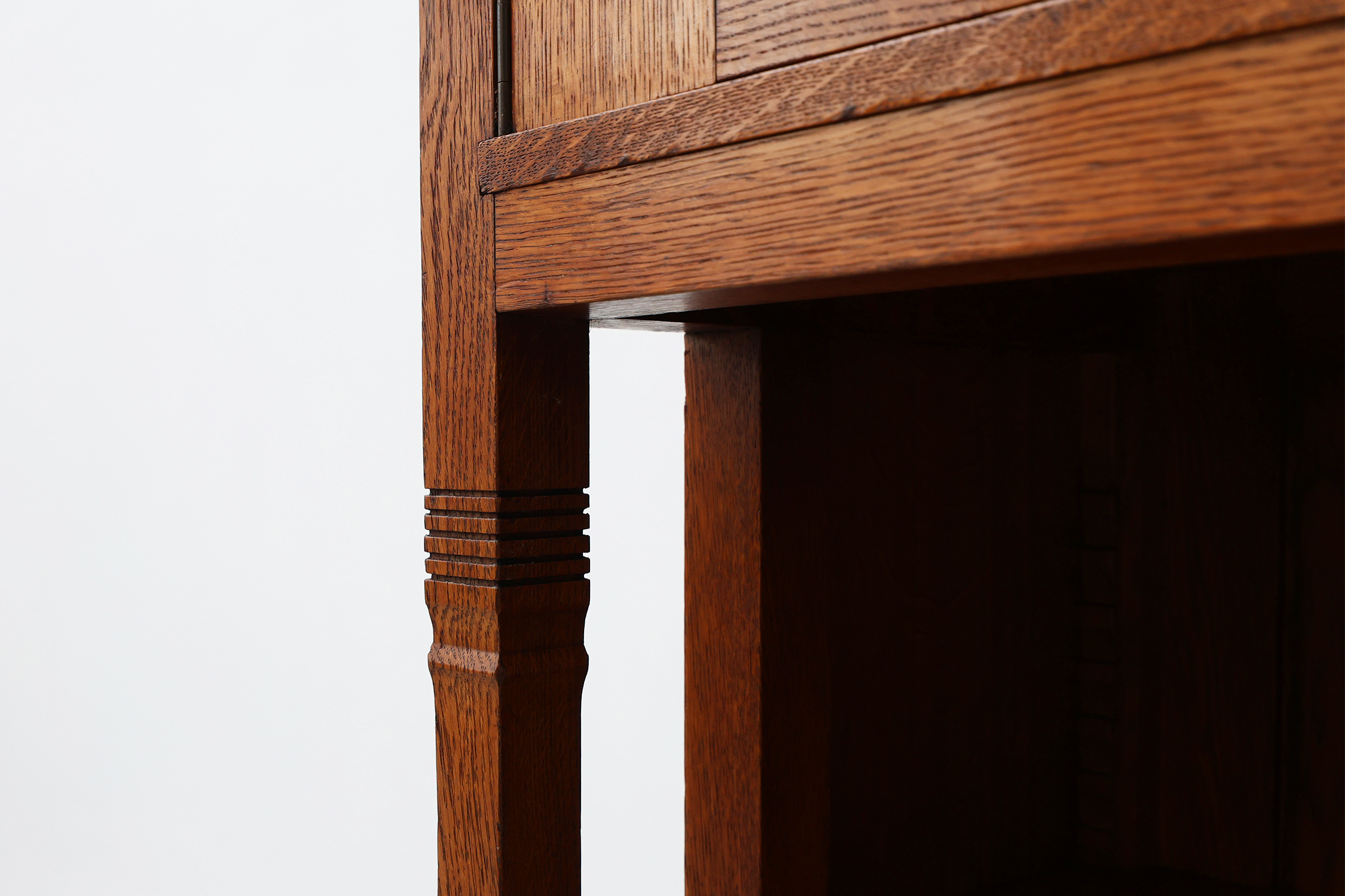 Jugendstil oak bookcase with adjustable shelves, Netherlands, ca. 1900thumbnail